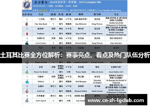 土耳其比赛全方位解析:赛事亮点、看点及热门队伍分析 土耳其比赛全方位解析:赛事亮点、看点及热门队伍分析