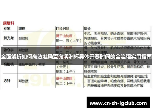 全面解析如何高效准确查询澳洲杯具体开赛时间的全流程实用指南 全面解析如何高效准确查询澳洲杯具体开赛时间的全流程实用指南